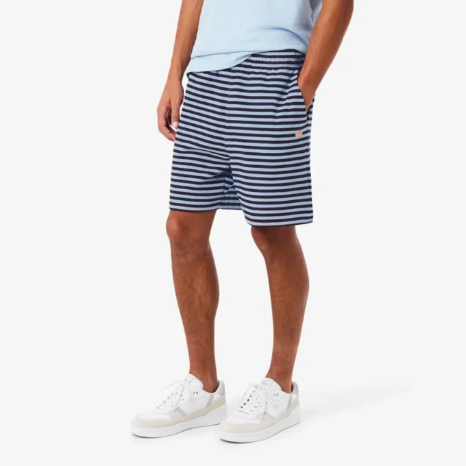 Regular fit gestreepte katoenen shorts