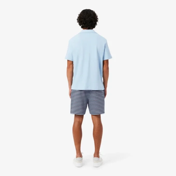 Regular fit gestreepte katoenen shorts