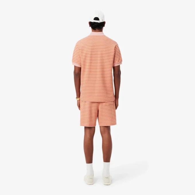 Regular fit gestreepte katoenen shorts