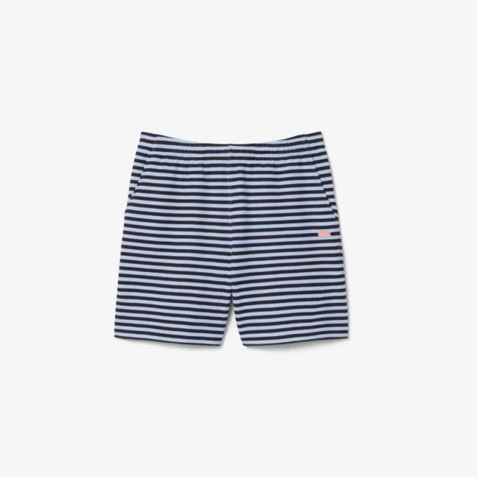Regular fit gestreepte katoenen shorts