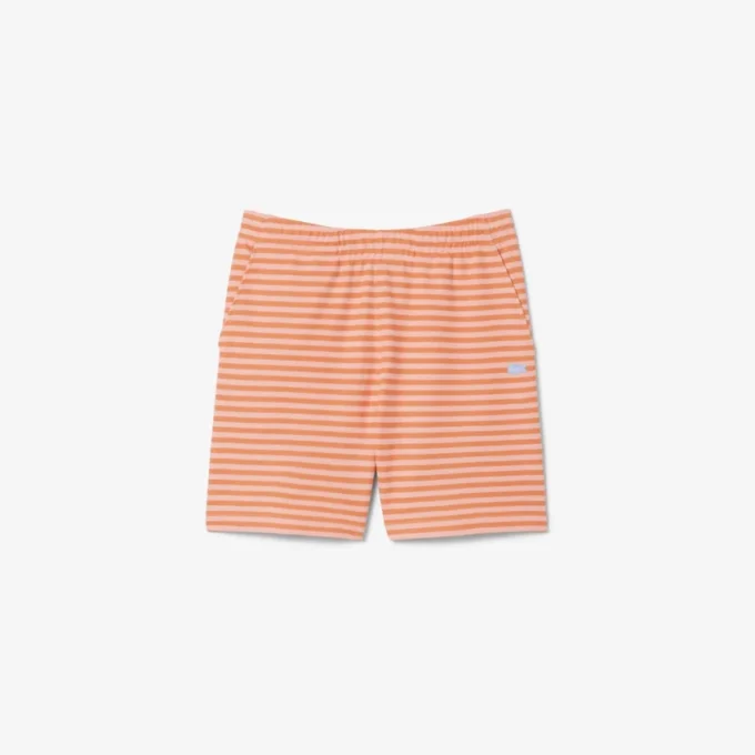Regular fit gestreepte katoenen shorts