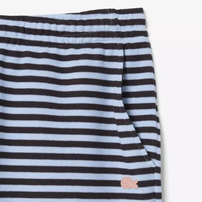 Regular fit gestreepte katoenen shorts