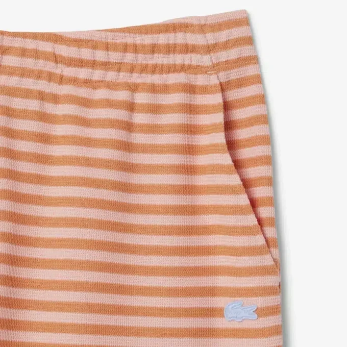 Regular fit gestreepte katoenen shorts
