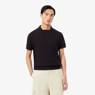 Regular Fit katoenen polo met kant