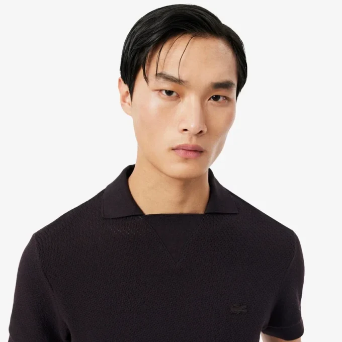 Regular Fit katoenen polo met kant