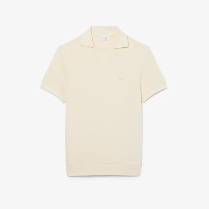 Regular Fit katoenen polo met kant