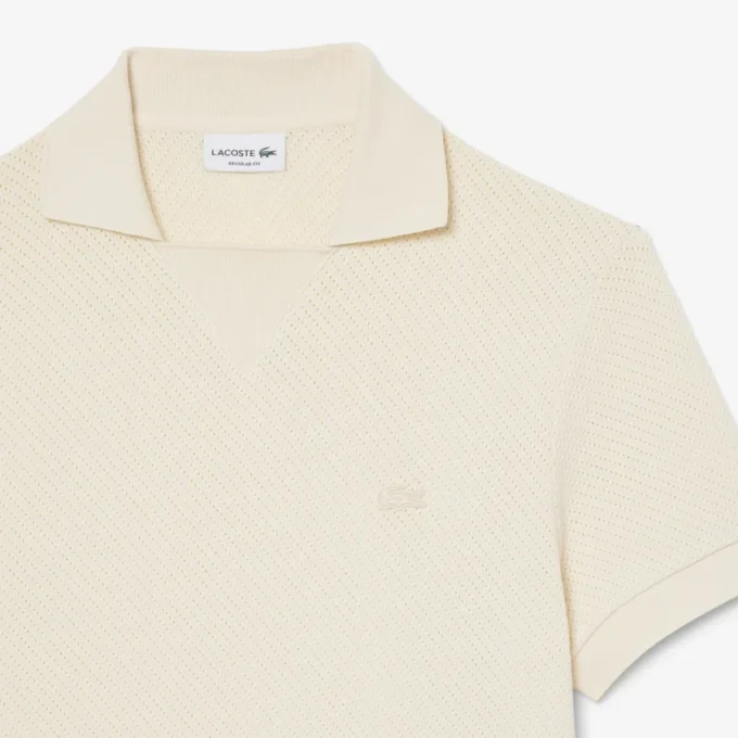 Regular Fit katoenen polo met kant