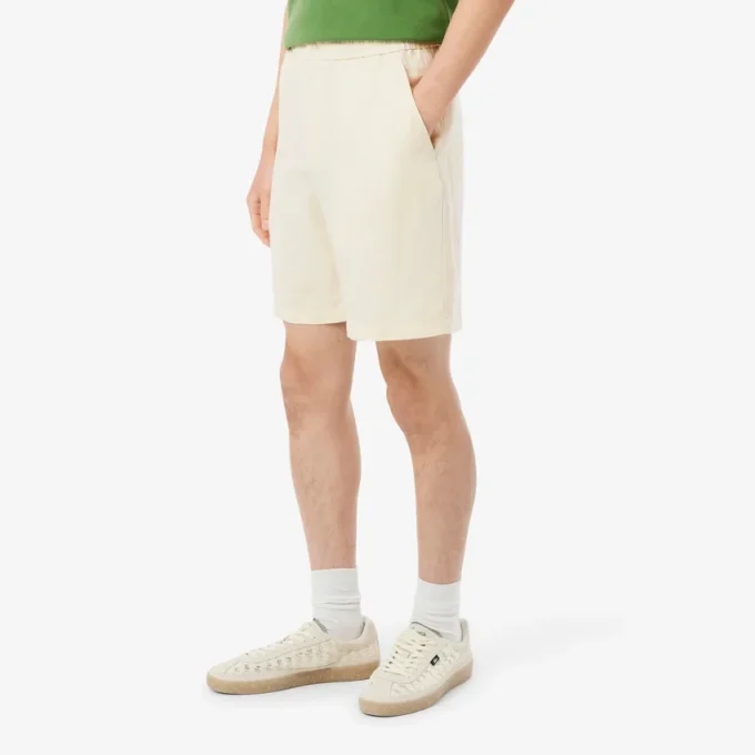 Regular fit korte broek van linnenmix twill