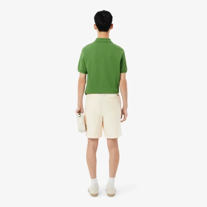 Regular fit korte broek van linnenmix twill