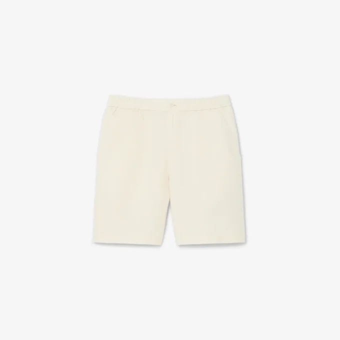 Regular fit korte broek van linnenmix twill
