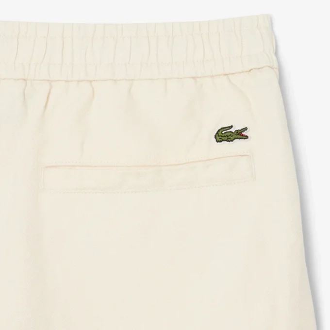 Regular fit korte broek van linnenmix twill