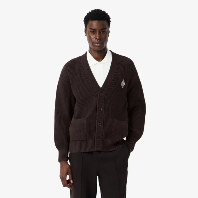 Relaxed fit geribbeld katoenen vest