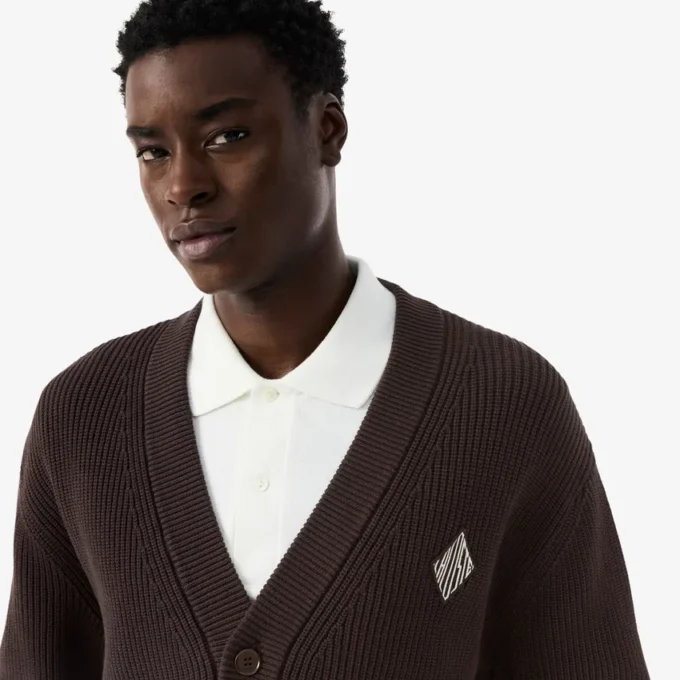 Relaxed fit geribbeld katoenen vest