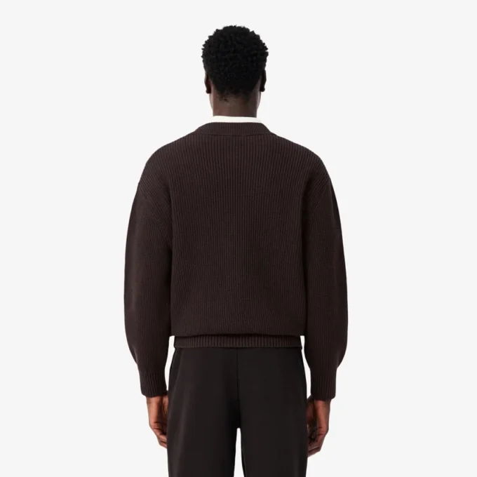 Relaxed fit geribbeld katoenen vest