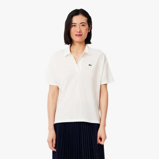 Relaxed fit piqué Polo voor dames