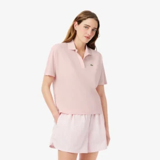 Relaxed fit piqué Polo voor dames