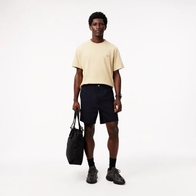 Relaxed fit popeline short voor heren