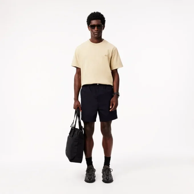 Relaxed fit popeline short voor heren