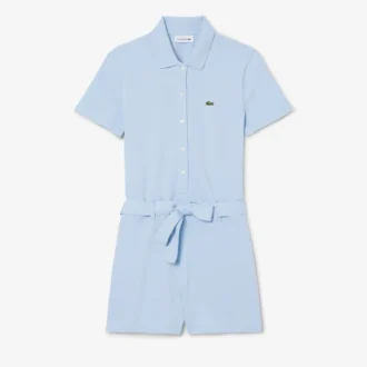 Romper met stretch piqué polokraag