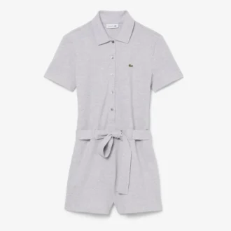 Romper met stretch piqué polokraag