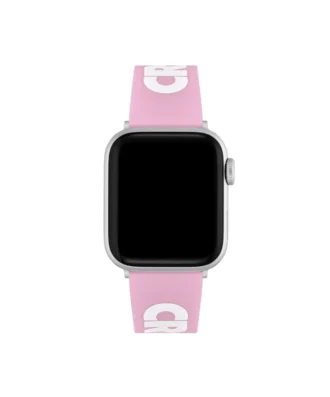 Roze siliconen Apple Watch-band met krokodillenprint