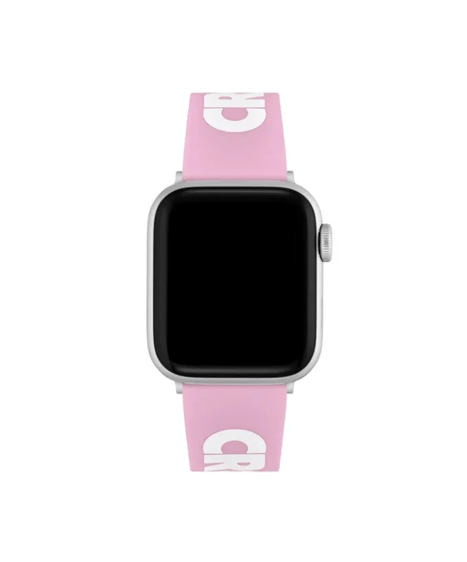 Roze siliconen Apple Watch-band met krokodillenprint
