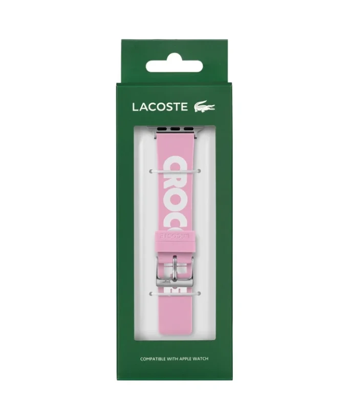 Roze siliconen Apple Watch-band met krokodillenprint