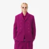 Runway-blazer van gemarmerde wol met dubbele knoopsluiting