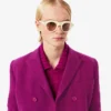 Runway-blazer van gemarmerde wol met dubbele knoopsluiting