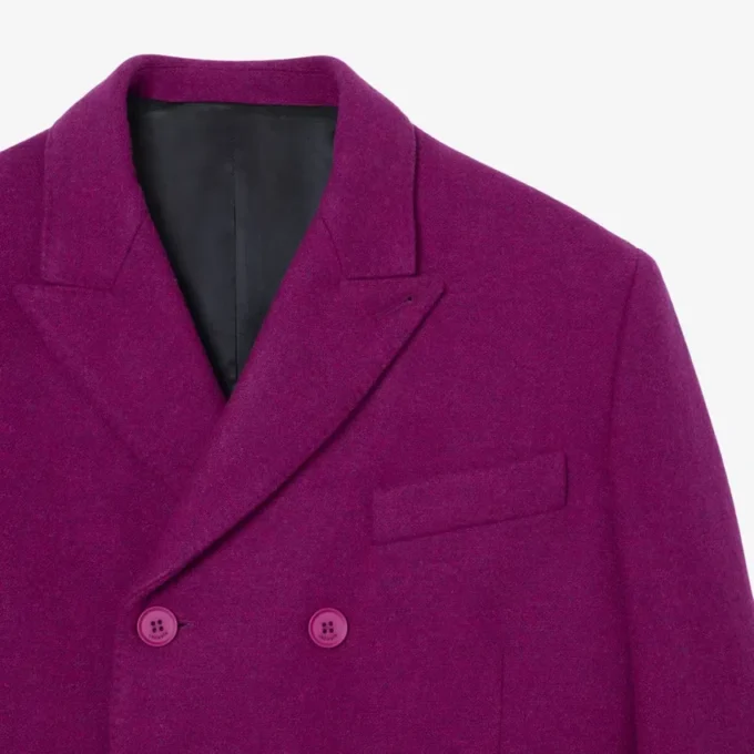 Runway-blazer van gemarmerde wol met dubbele knoopsluiting