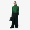 Runway breedvallende, getailleerde wollen broek