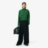Runway breedvallende, getailleerde wollen broek