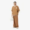 Runway breedvallende, getailleerde wollen broek