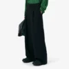 Runway breedvallende, getailleerde wollen broek