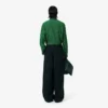 Runway breedvallende, getailleerde wollen broek