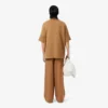 Runway breedvallende, getailleerde wollen broek