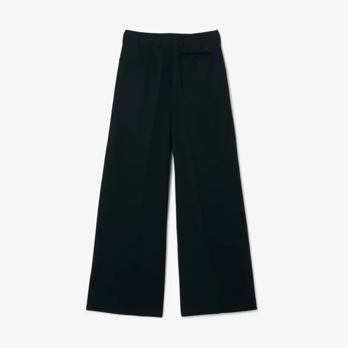 Runway breedvallende, getailleerde wollen broek