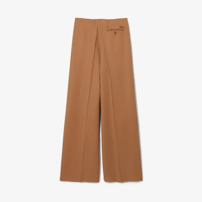 Runway breedvallende, getailleerde wollen broek