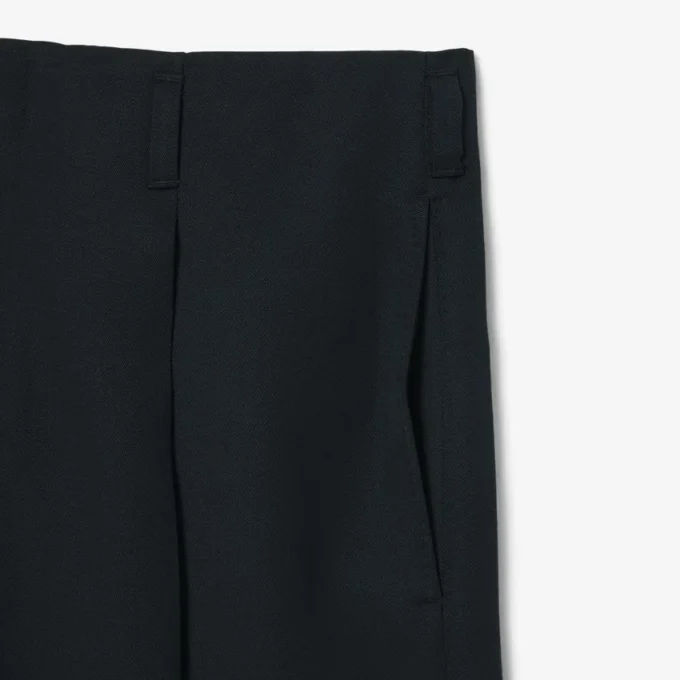 Runway breedvallende, getailleerde wollen broek