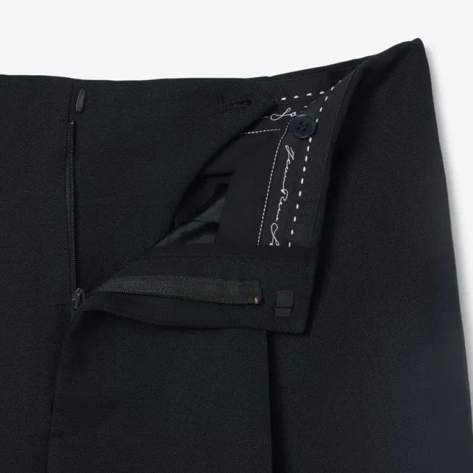 Runway breedvallende, getailleerde wollen broek