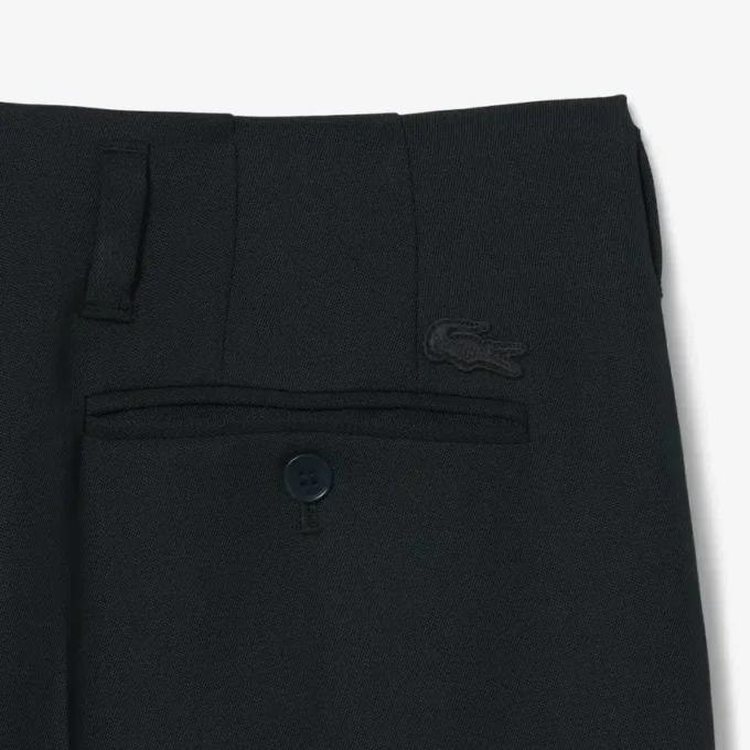 Runway breedvallende, getailleerde wollen broek