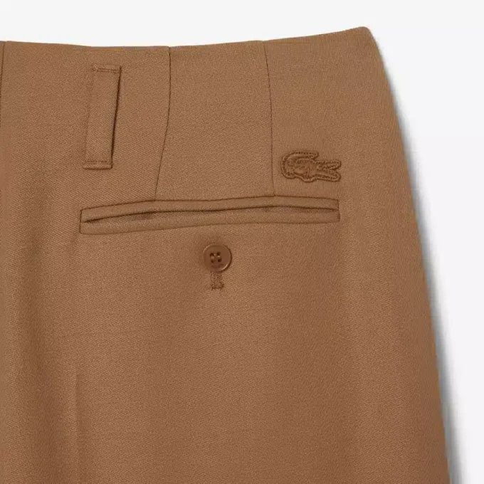 Runway breedvallende, getailleerde wollen broek