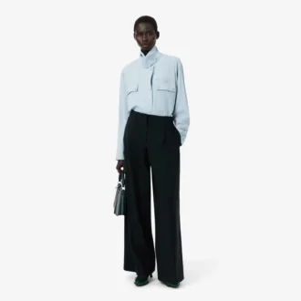 Runway-broek met wijde pasvorm van wolmix The Blend