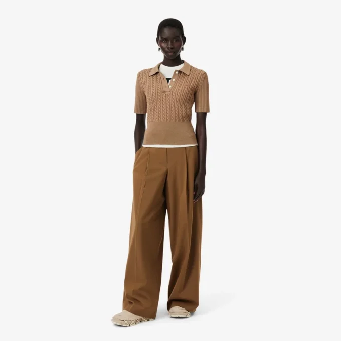 Runway-broek met wijde pasvorm van wolmix The Blend