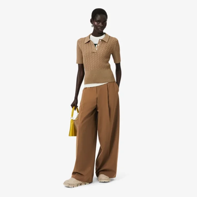 Runway-broek met wijde pasvorm van wolmix The Blend