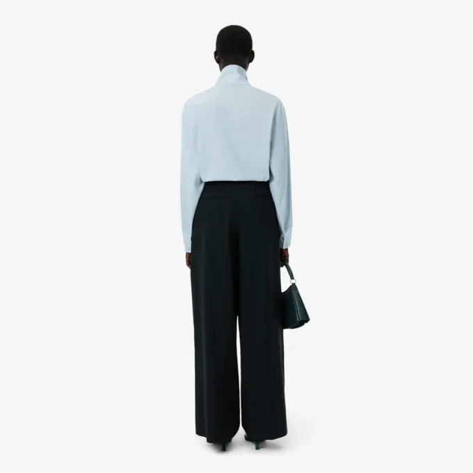 Runway-broek met wijde pasvorm van wolmix The Blend