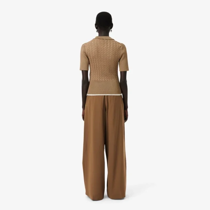 Runway-broek met wijde pasvorm van wolmix The Blend