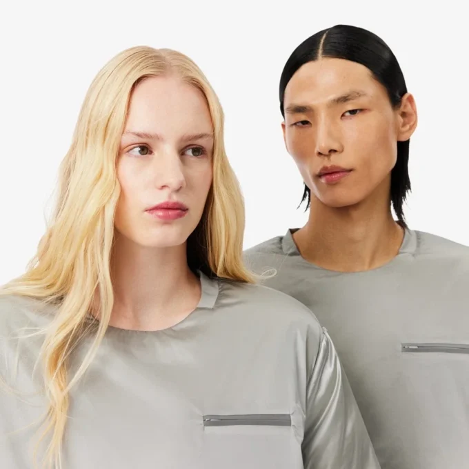 Runway glanzend gewatteerd T-shirt