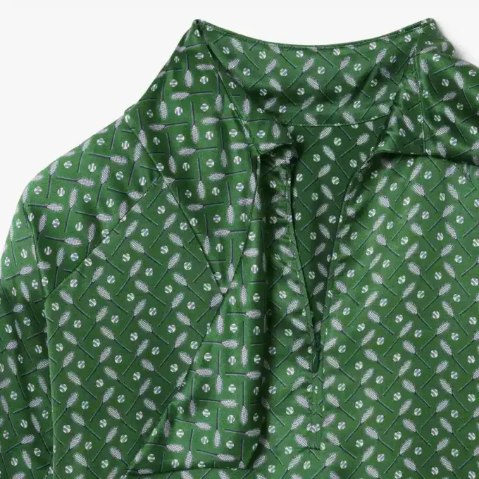 Runway-jurk met sjaalkraag en print