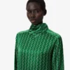 Runway-jurk met sjaalkraag en print